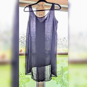 Sheer black long tunic sexy L